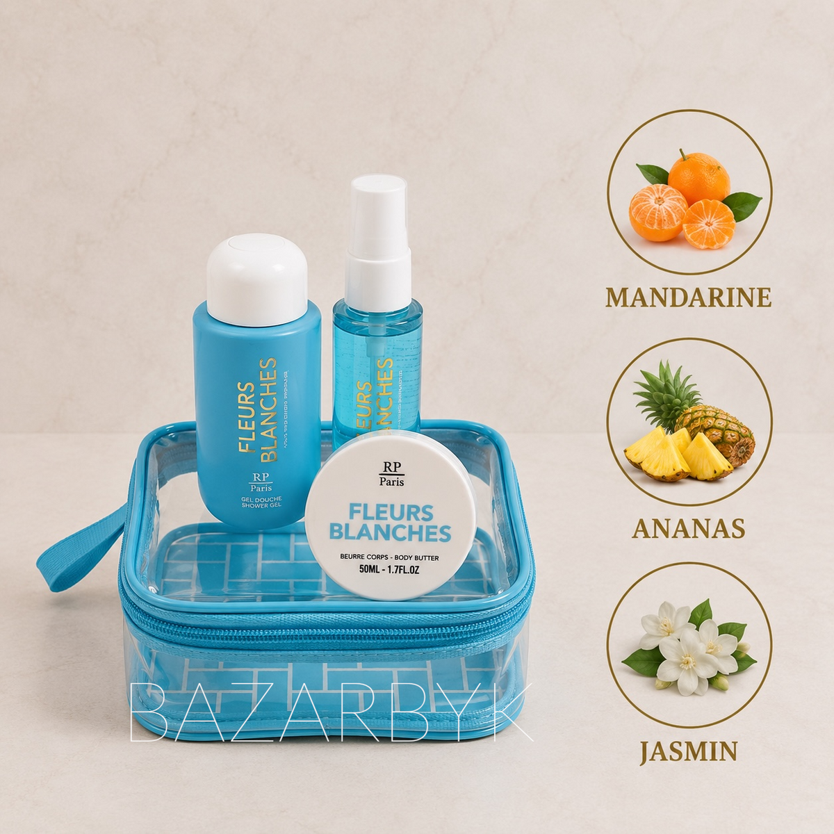 Travel Set Pop Fleurs Blanches Coffret Brume RP Paris - photo 2