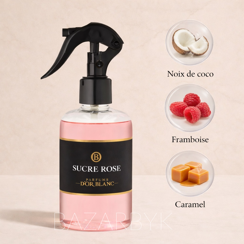 Spray Textile Sucre Rose 250 ml Parfums d’Or Blanc - photo 2