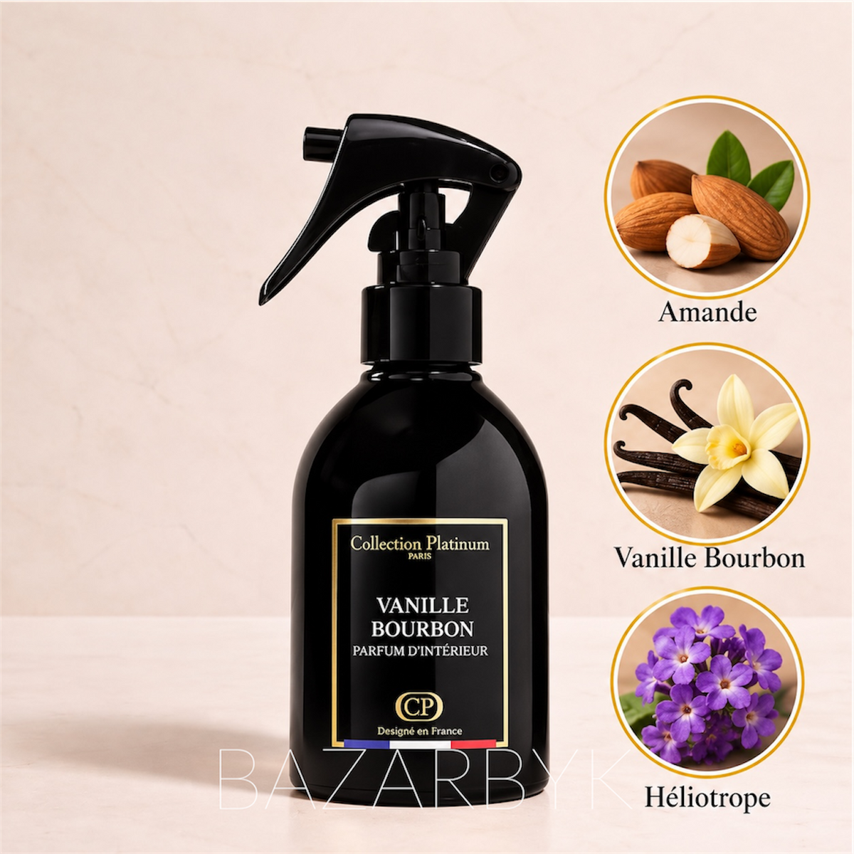 Spray Textile Vanille Bourbon 250 ml Collection Platinium - photo 2